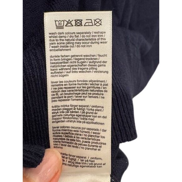 NWT Joules Womens Size 14 Navy Cotton Duck Umbrella Cardigan With Yellow Trim - Picture 12 of 13